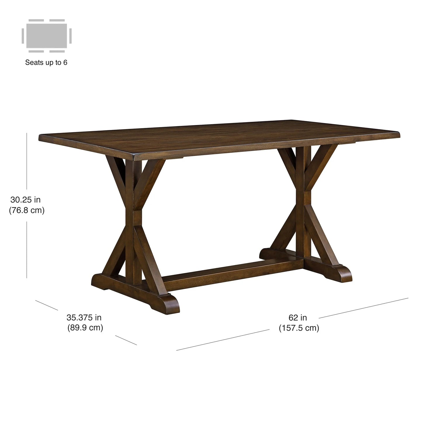 Rustic Granary Dark Brown Modern Farmhouse Dining Table