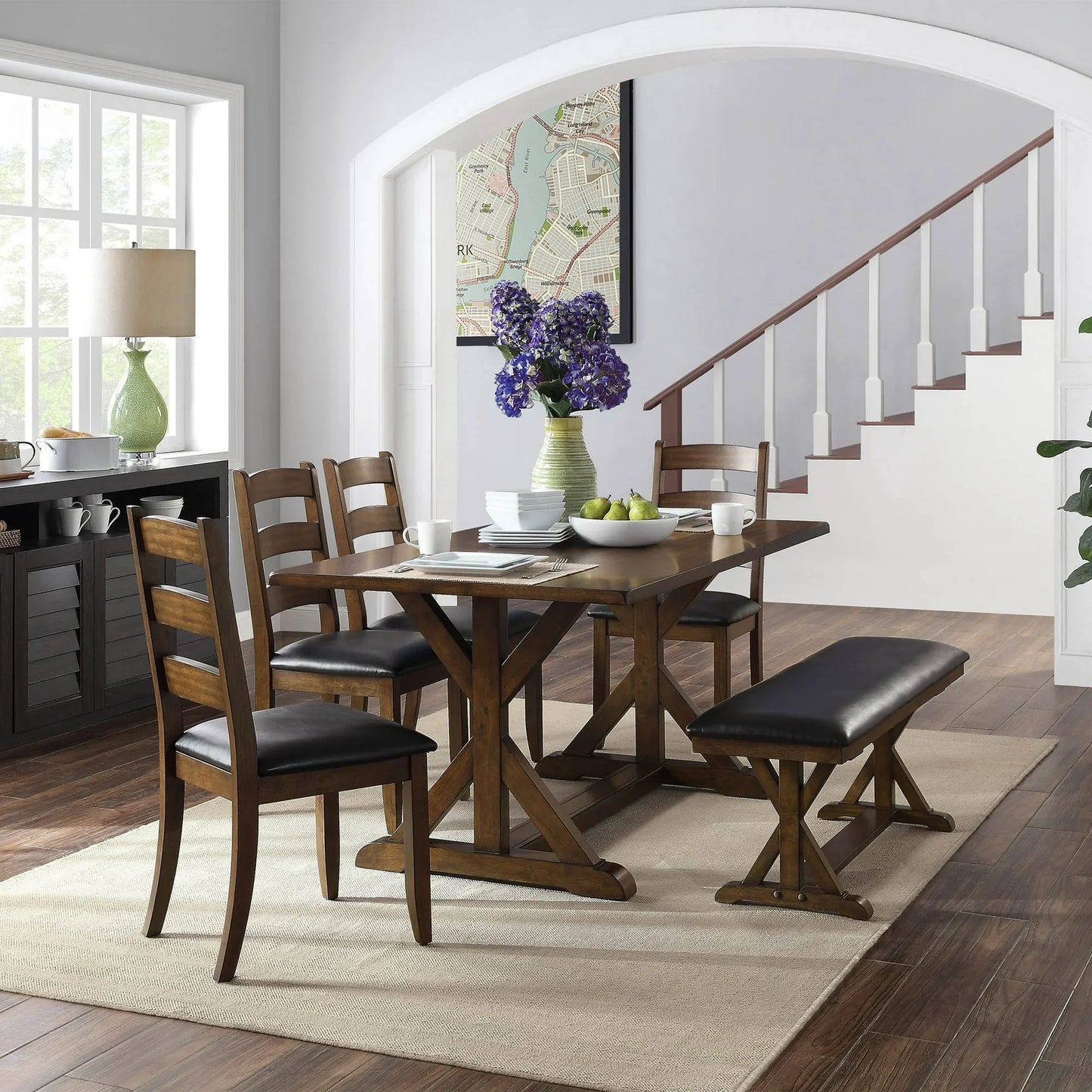 Rustic Granary Dark Brown Modern Farmhouse Dining Table