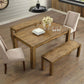 Rustic Solid Wood Dining Table - Vintage Brown Finish