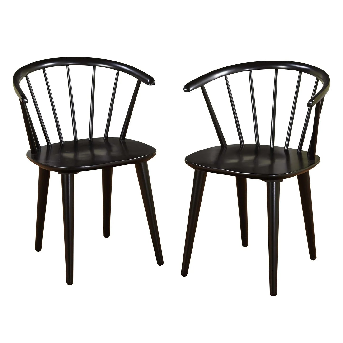 Set of 2 Black Indoor Dining Chairs