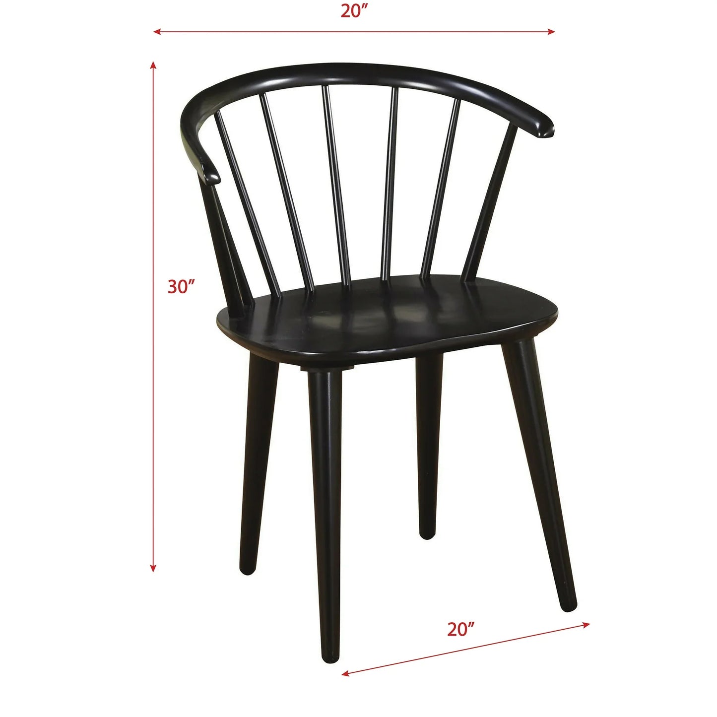 Set of 2 Black Indoor Dining Chairs