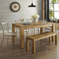 Rustic Solid Wood Dining Table - Vintage Brown Finish